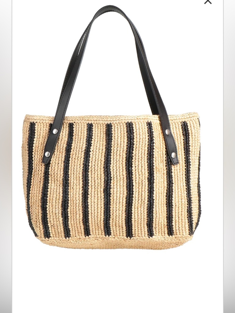 Rag & Bone Women's Small Tote Striped Handbag Natural Raffia